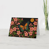 Butterfly Cherry Blossom Moon Karte (Vorderseite)