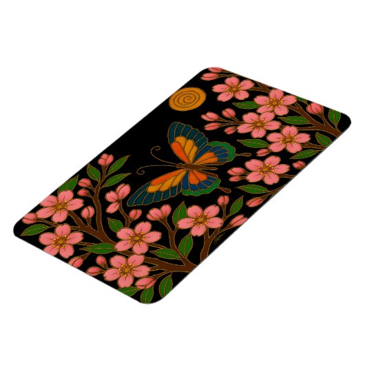 Butterfly Cherry Blossom Moon Magnet (Linke Seite)