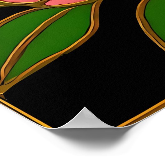 Butterfly Cherry Blossom Moon Poster (Ecke)