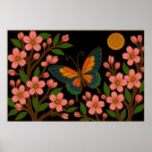 Butterfly Cherry Blossom Moon Poster (Vorne)
