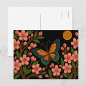 Butterfly Cherry Blossom Moon Postkarte (Vorne/Hinten)