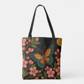 Butterfly Cherry Blossom Moon Tasche (Rückseite)
