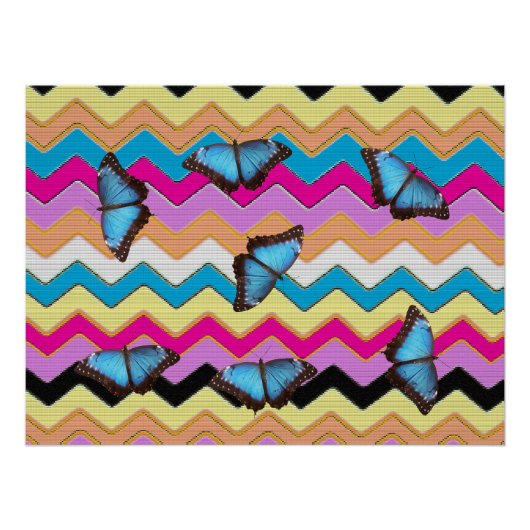 Butterfly Chevrons  Pattern Office Peace Destiny Poster (Vorderseite)