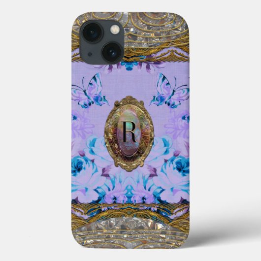 Butterfly Chic Delight Monogram II Case-Mate iPhone Hülle (Rückseite)