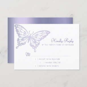 Butterfly Chic Lila Violett aus Dusty Lavender RSVP Karte