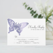 Butterfly Chic | Lila Violettmehl aus Dusty Lavend RSVP Karte (Stehend Vorderseite)