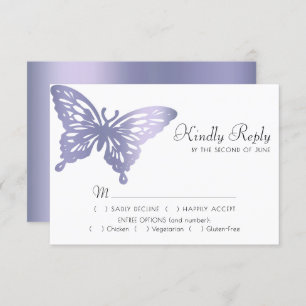 Butterfly Chic Lila Violettmehl aus Dusty Lavend RSVP Karte