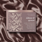 Butterfly Chic Wedding | Blush Rose Gold Metallic Einladung