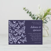 Butterfly Chic Wedding | Lavendel Lila Violet Einladung (Stehend Vorderseite)