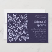 Butterfly Chic Wedding | Lavendel Lila Violet Einladung (Vorderseite)