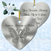 Butterfly Christmas Ornaments with 2 Text Boxes Keramik Ornament