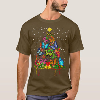 Butterfly Christmas Tree Lights Girl Xmas Pajama B T-Shirt