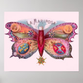 Butterfly Cigar Antikes Gemälde Poster (Vorne)