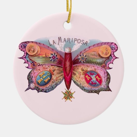 Butterfly Cigar Antique Malerei Werbung Keramik Ornament (Vorne)
