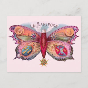 Butterfly Cigar Antique Malerei Werbung Postkarte