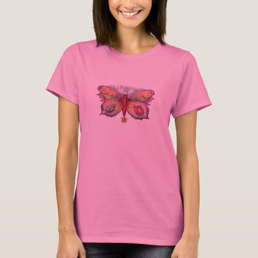 Butterfly Cigar Antique Malerei Werbung T-Shirt (Vorderseite)