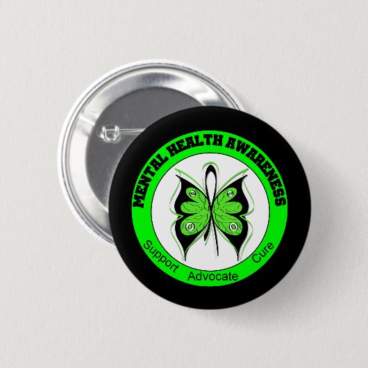 Butterfly Circle Mental Health Awareness Button (Vorne & Hinten)