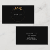 Butterfly Circles Golden Foil Black Vip Visitenkarte (Vorne/Hinten)
