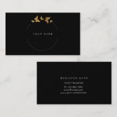 Butterfly Circles Golden Foil Black Vip Visitenkarte (Vorne/Hinten)