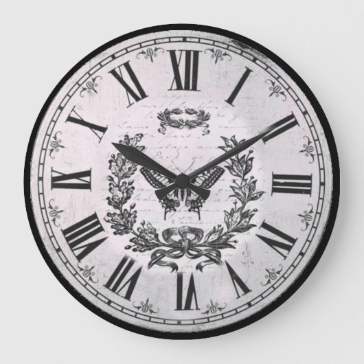 Butterfly Classic Retro Große Wanduhr (Vorderseite)