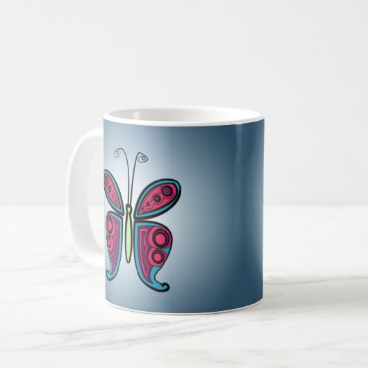 Butterfly Classic Round Sticker Kaffeetasse (Vorderseite Links)