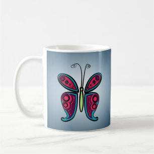 Butterfly Classic Round Sticker Kaffeetasse