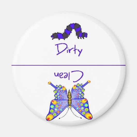 Butterfly Clean Dirty Geschirrspülmaschine Magnet (Vorne)