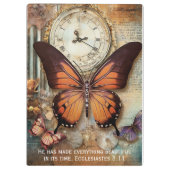 Butterfly Clock Clipboard Ecclesiastes 3:11  Klemmbrett (Rückseite)