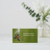 Butterfly Cocoon Photo Business Card Template Visitenkarte (Stehend Vorderseite)