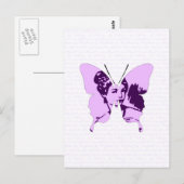 Butterfly Collage Cameo Postkarte (Vorne/Hinten)