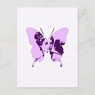Butterfly Collage Cameo Postkarte