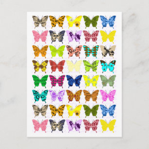 Butterfly Collage Postkarte