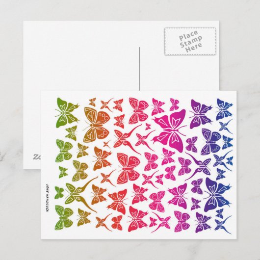 Butterfly Collage Postkarte (Vorne/Hinten)