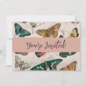 Butterfly Collection Antike Schmetterlinge Einladung (Vorderseite)
