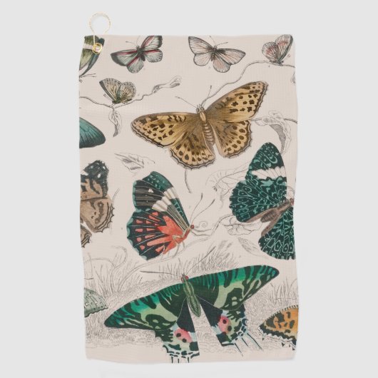 Butterfly Collection Antike Schmetterlinge Golfhandtuch (Vorderseite)