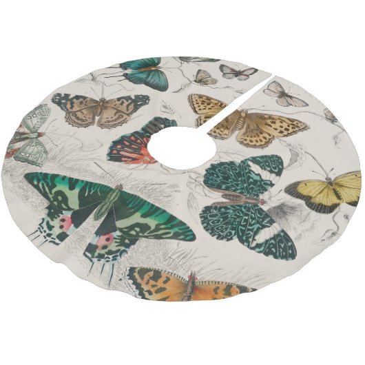 Butterfly Collection Antike Schmetterlinge Polyester Weihnachtsbaumdecke (Schrägansicht)