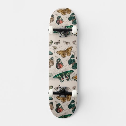 Butterfly Collection Antike Schmetterlinge Skateboard (Vorderseite)