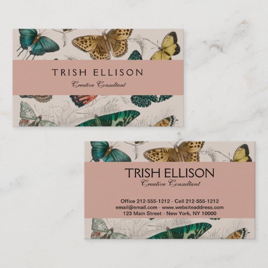 Butterfly Collection Antike Schmetterlinge Visitenkarte (Vorne/Hinten)
