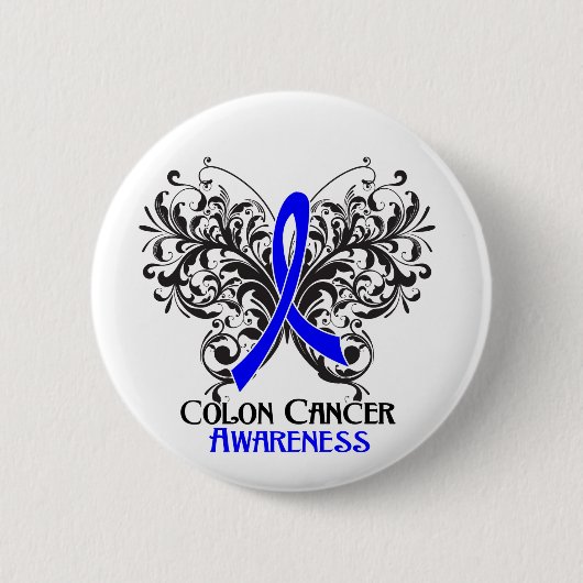 Butterfly Colon Cancer Awareness Button (Vorderseite)