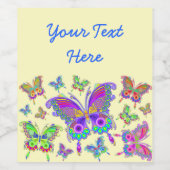 Butterfly Colorado Tattoo Style Weinetikett (Einzelnes Label)