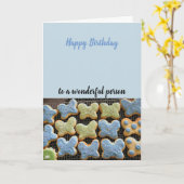 Butterfly Cookies Geburtstagswünsche Karte (Gelbe Blume)