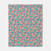 Butterfly cooles Muster Beige Rosa Türkis Grau Fleecedecke (Vorderseite)