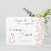 Butterfly Coral Chrysanthemas Save the Date (Stehend Vorderseite)
