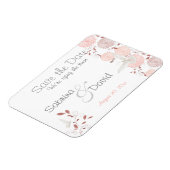 Butterfly Coral Chrysanthemas Save the Date Magnet (Linke Seite)