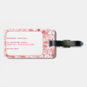 Butterfly Coral Pink Personalisiert Gepäckanhänger (Rückseite horizontal)