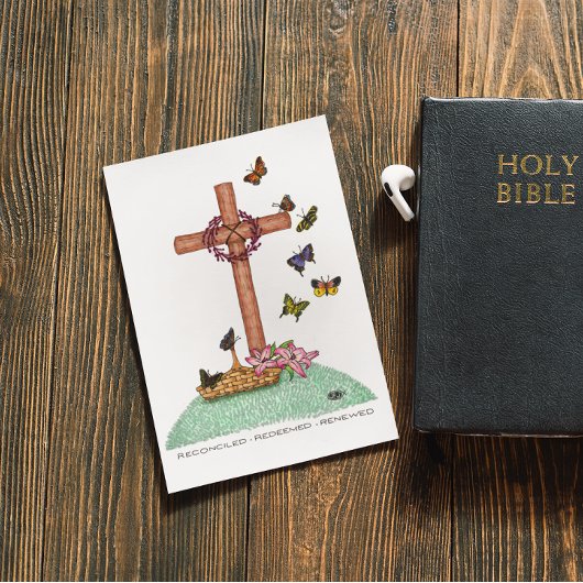 Butterfly Cross Sympathy Card Karte