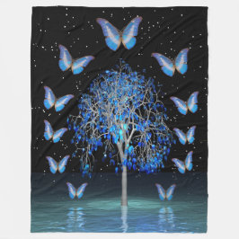 Butterfly Crystal Tree Fleece Blanket