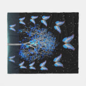 Butterfly Crystal Tree Fleece Blanket (Vorderseite (Horizontal))
