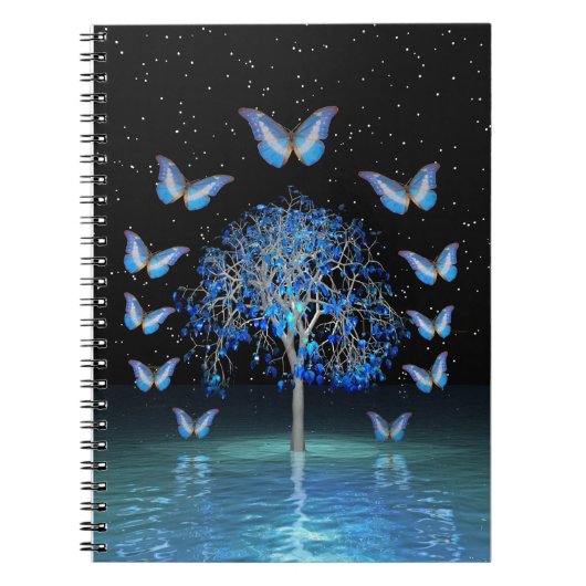 Butterfly Crystal Tree Spiral Foto Notebook Notizblock (Vorderseite)