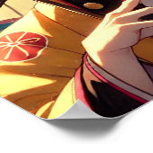 Butterfly Curse: Flame-Eyed Warrior Anime Poster (Ecke)